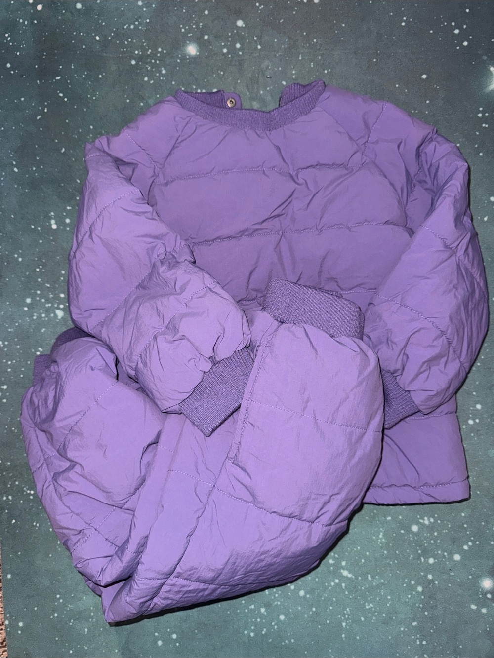 Girls Zara Lavender Quilted Puffer Top / Jacket and pants set 4 5 new